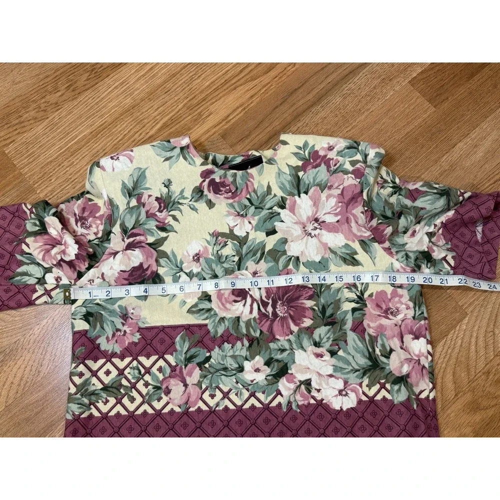 Vintage 80s 90s Positive Attitude Sz 10 Pink Floral Skirt Set CottageCore Career